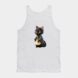 black cat geometric Tank Top